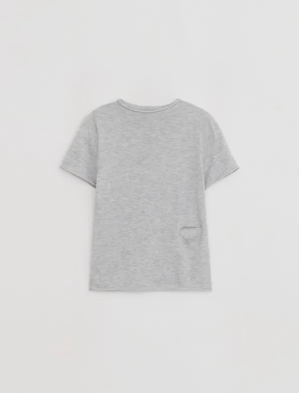 SLIT TURTLENECK KNIT [GREY]