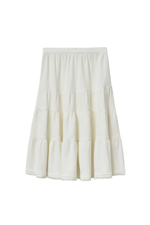 Via Emma lace cotton skirt (White)