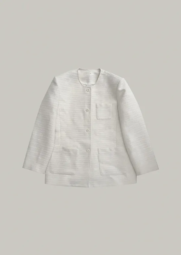 round tweed jacket (ivory)