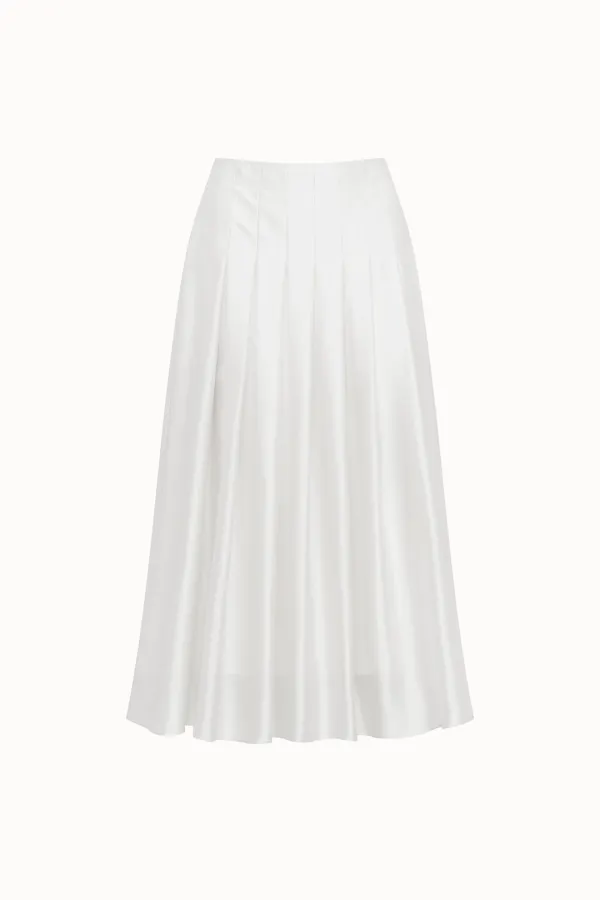Sheer Pleats skirt[LMBFSP25SK5403]-White