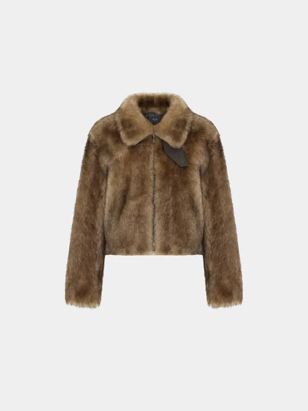 Alyssa lamb fur high neck JP