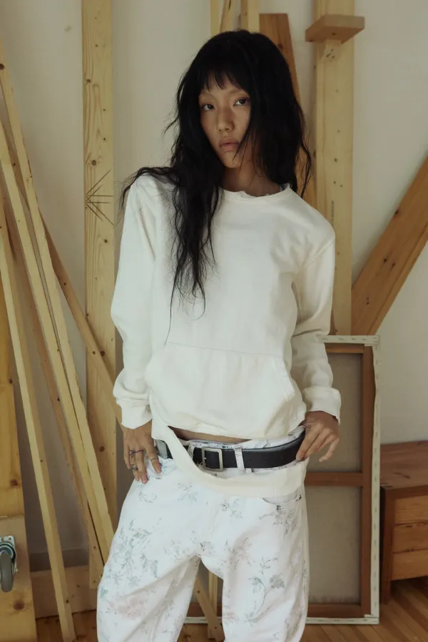 DESTROYED SWEATSHIRT WHITE
