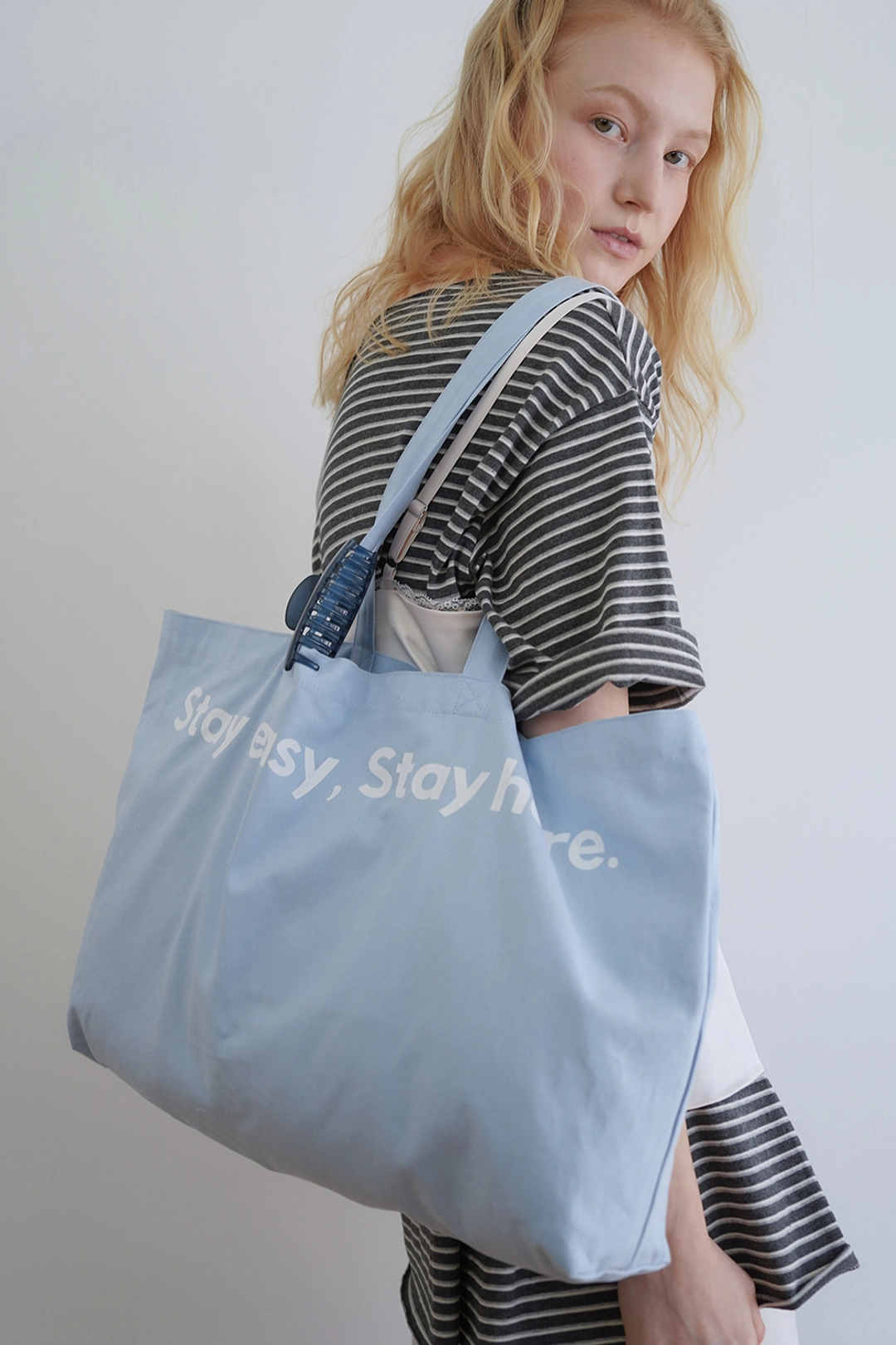 위드아웃썸머 Stay eco bag_skyblue 상품 이미지 2