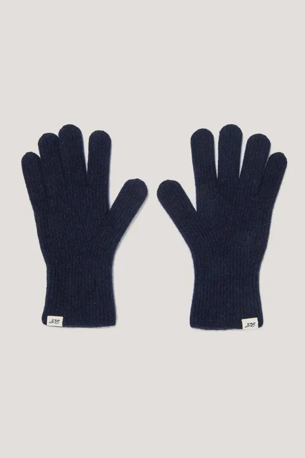 WHOLEGARMENT KNIT GLOVES MELANGE NAVY
