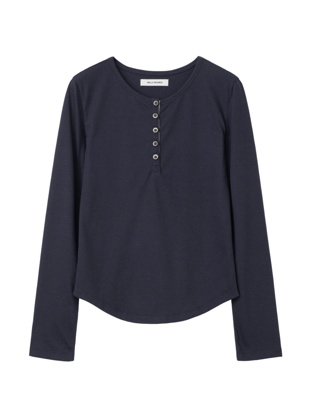 밀로 우먼 Tape Henley Neck T-Shirt [Navy] 상품 이미지 1