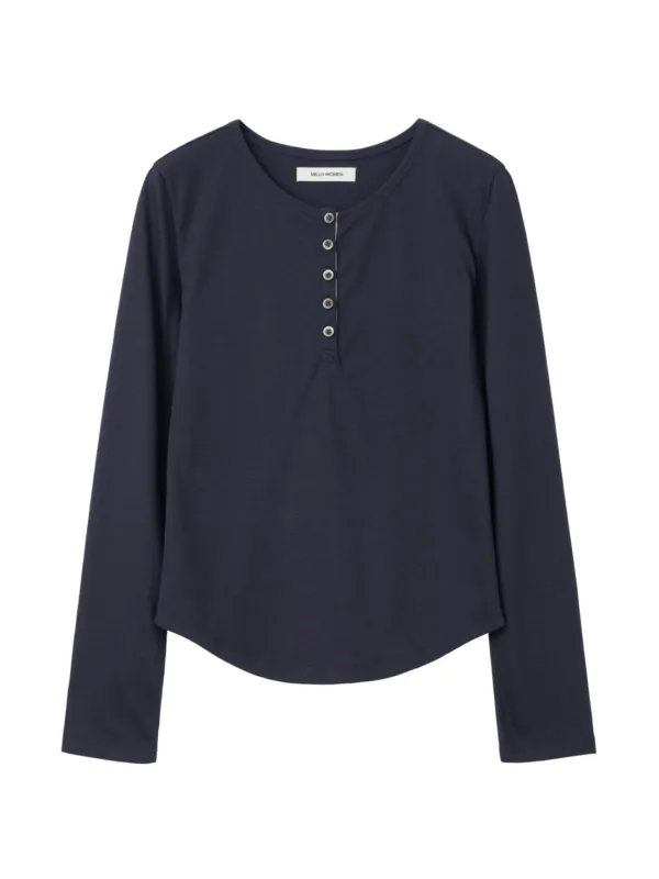 Tape Henley Neck T-Shirt [Navy]