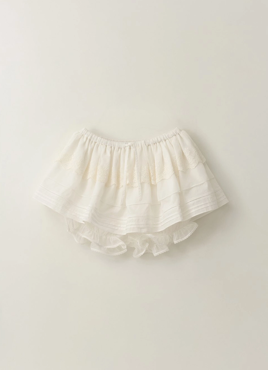 더티스 Petunia Lace Sheer Banding Skirt (Ivory) 상품 이미지 3