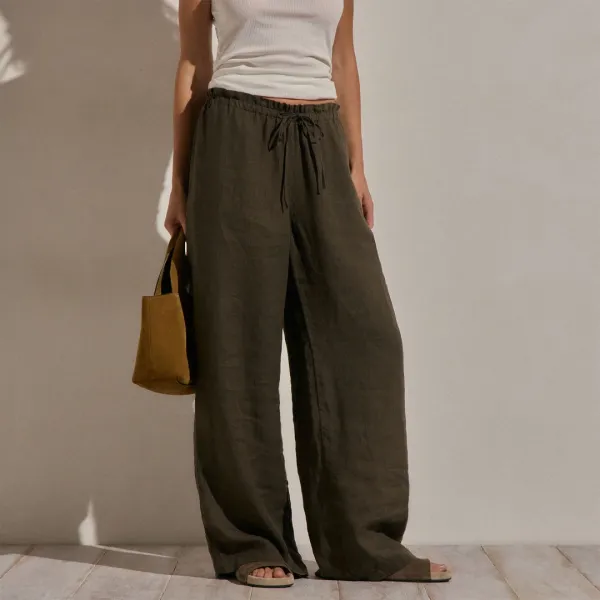 Linen Pant - Army Green