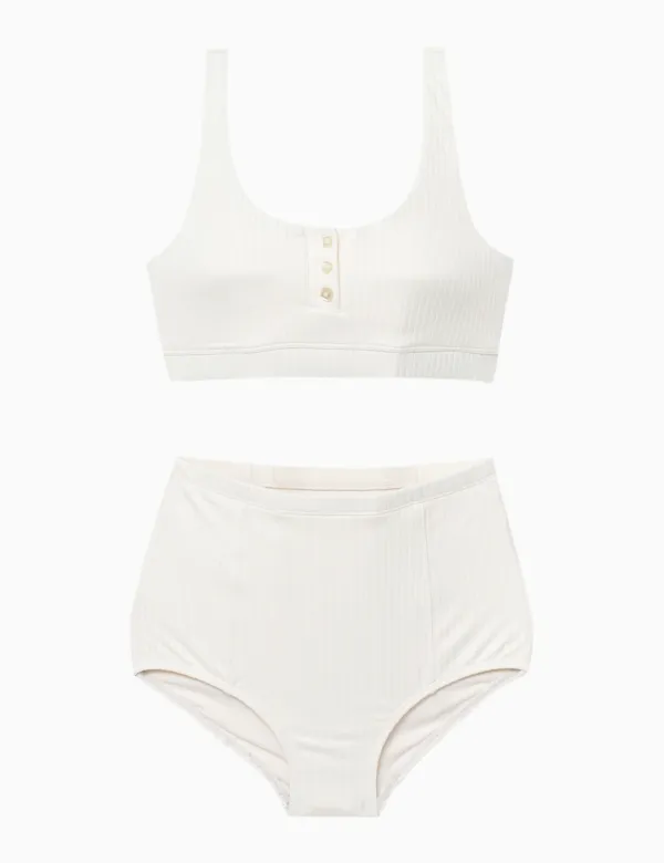 [MOOD x SURFEA] RIBBED DANA BIKINI TOP_OFF WHITE