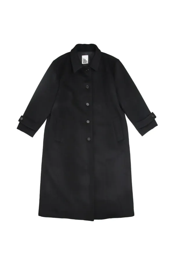 Relaxed long coat - Black