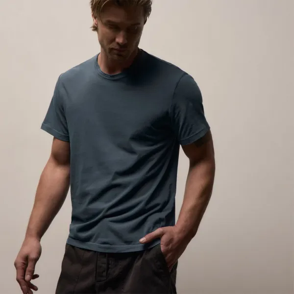 Short Sleeve Crew Neck - Lake Pigment