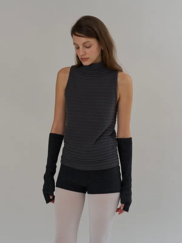 Winter Turtle Sleeveless T_Charcoal