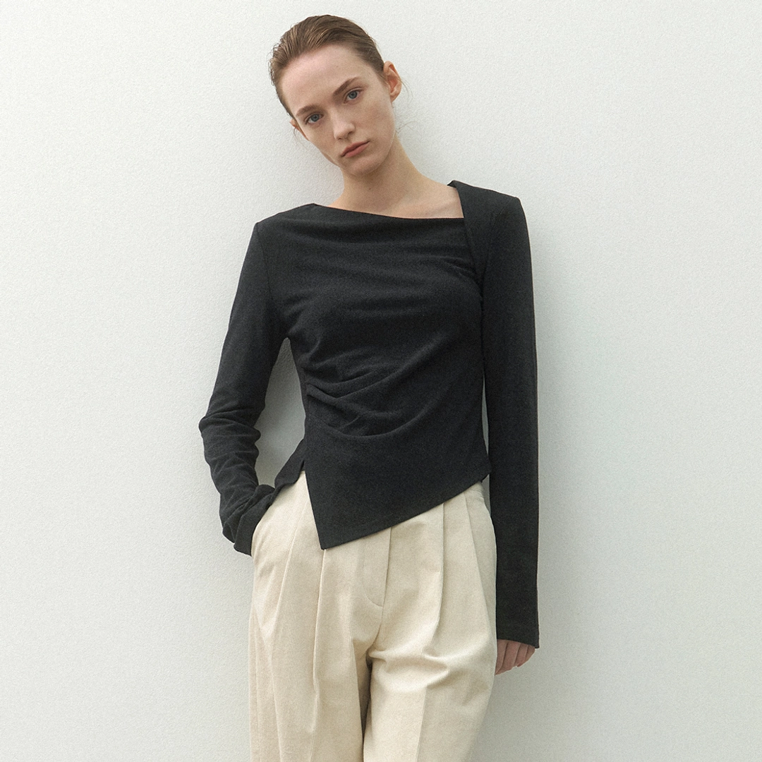아뜰리에 나인 (Z-T-6949)ASH OBLIQUE LINE TEE 상품 이미지 1