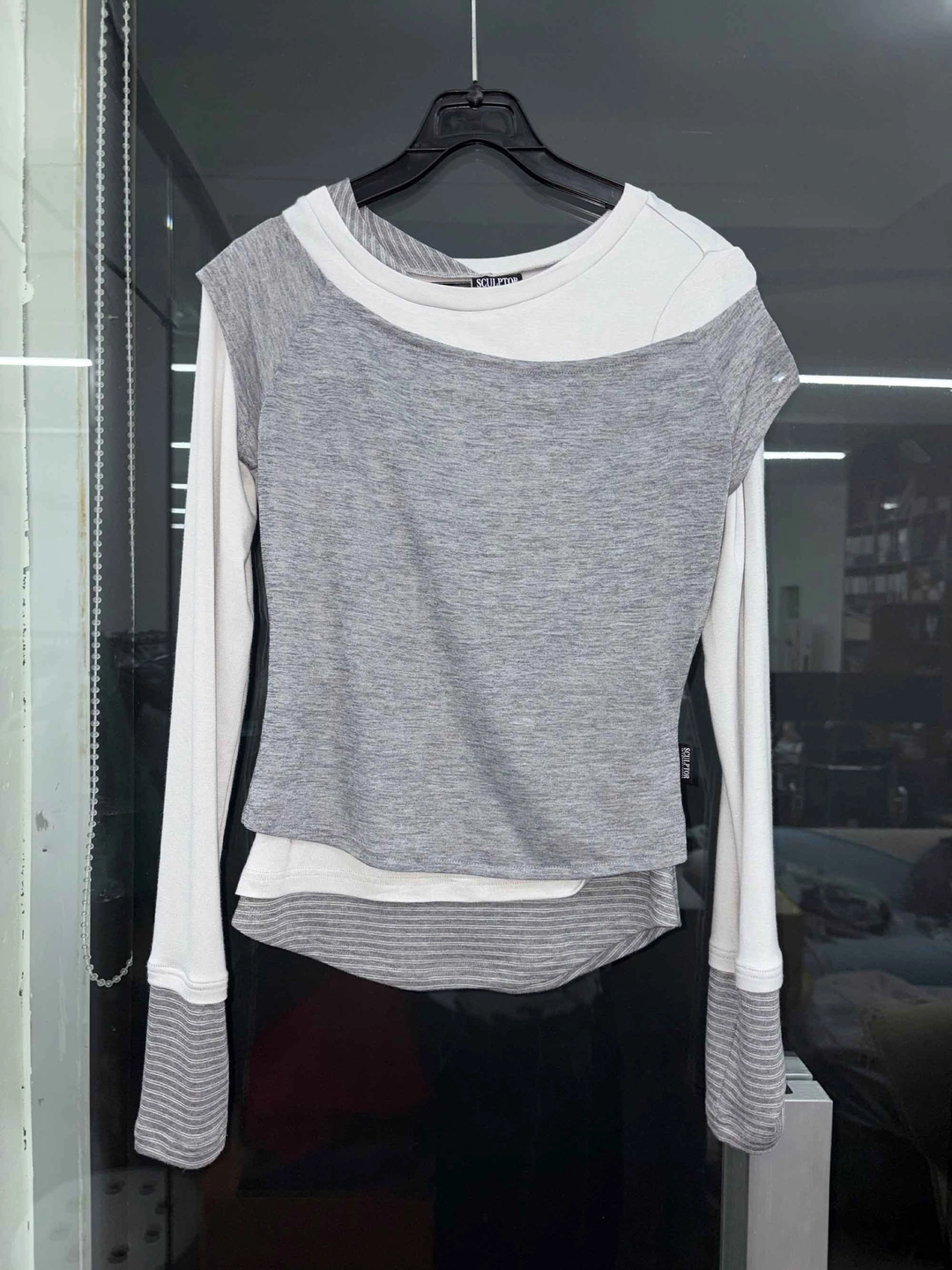 스컬프터 Lazy Layered Tee Melange Gray 상품 이미지 1