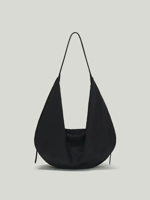 Nylon Big Shoulder Bag Black
