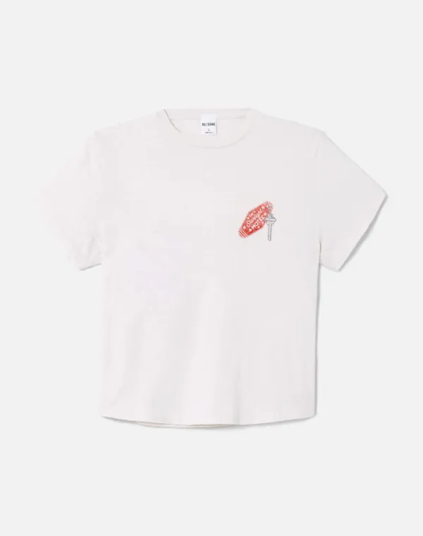 1950s Boxy Tee Starlight Motel - Vintage White