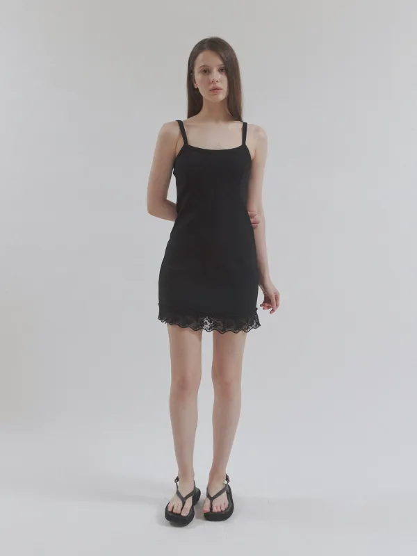 fuzzy lace onepiece (black)
