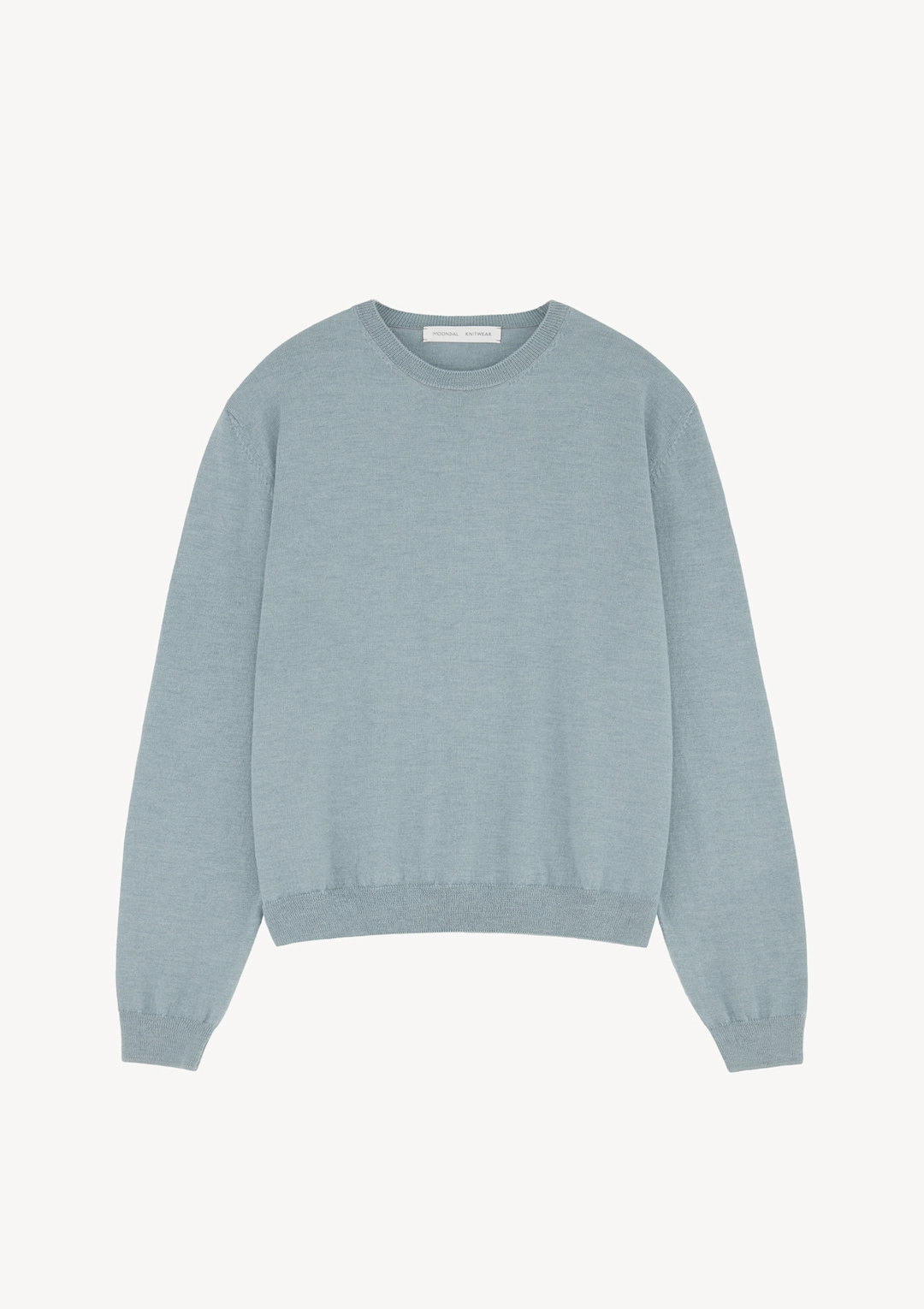 문달 Merino Classic R-Neck Knit in Blue Gray 상품 이미지 1