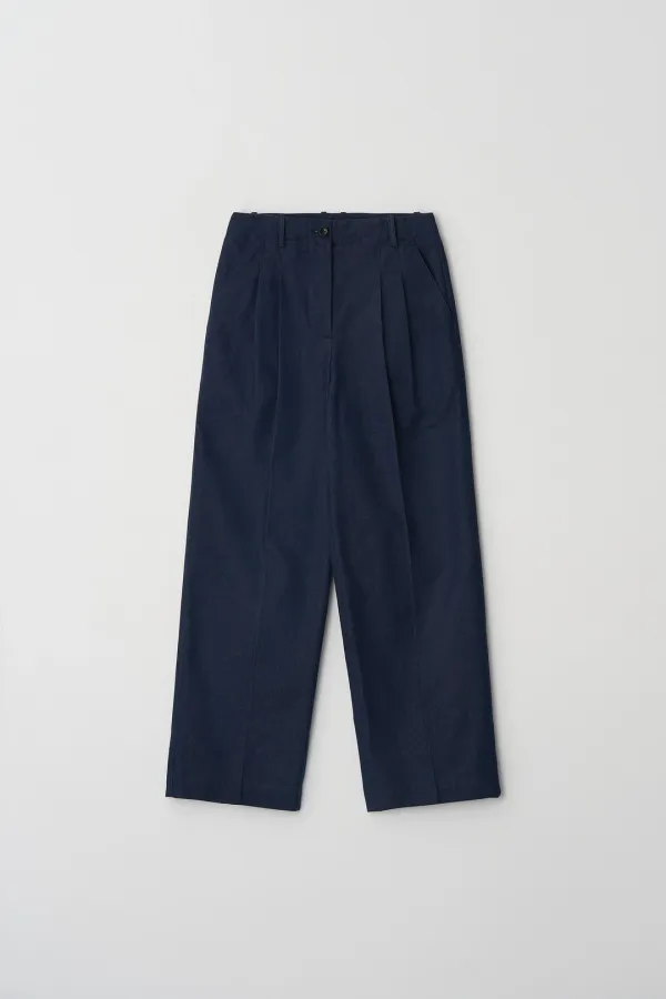 [2nd] Simon Indigo Two-tuck Pants