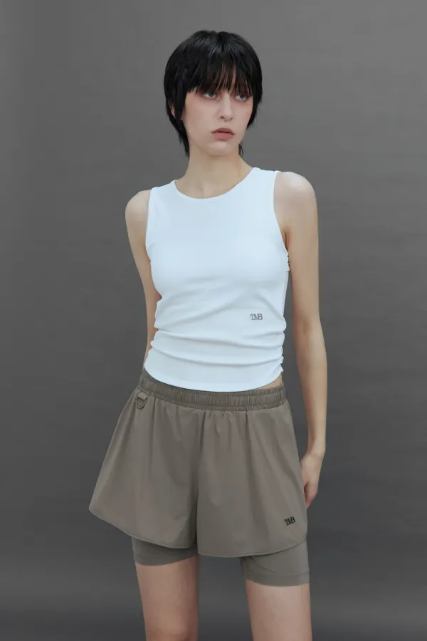TMB Active Back-Layer Sleeveless Top [ White ]