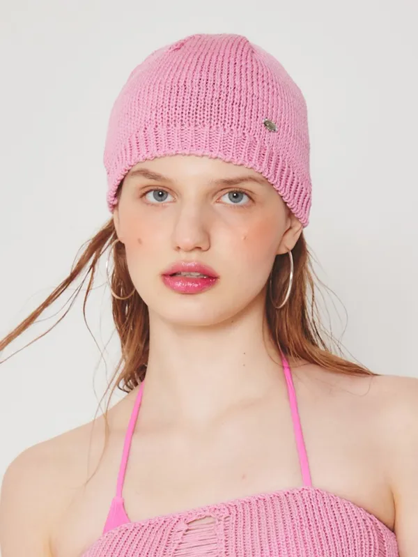 METAL LOGO KNIT BEANIE_PK