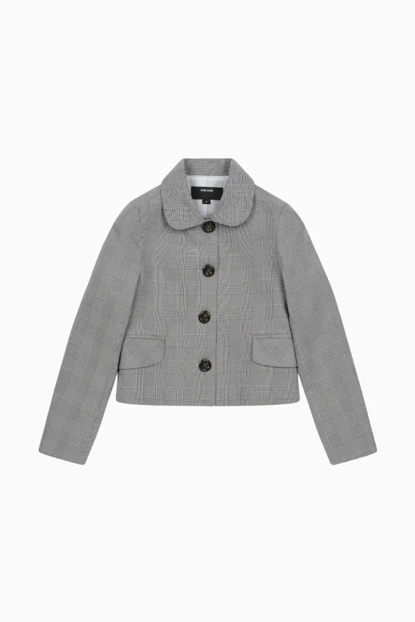 ROUND COLLAR SEMI-CROP JACKET
