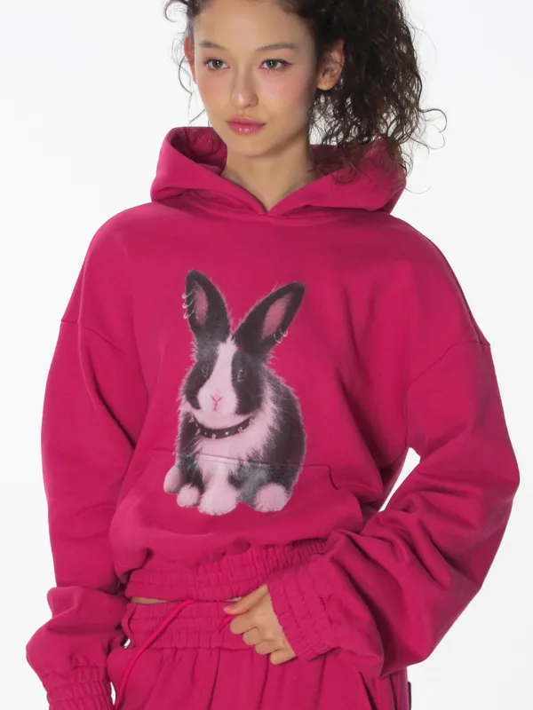LUCKY BUNNY HOODIE_PLUM