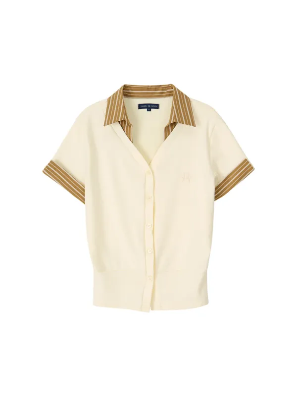 Timeless Short Sleeve Cardigan_ Ivory