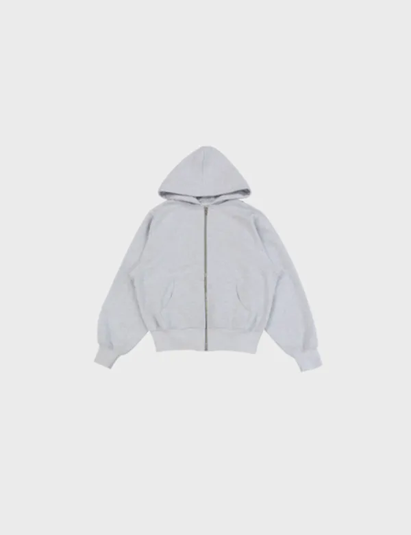 basic hoody in melange gray