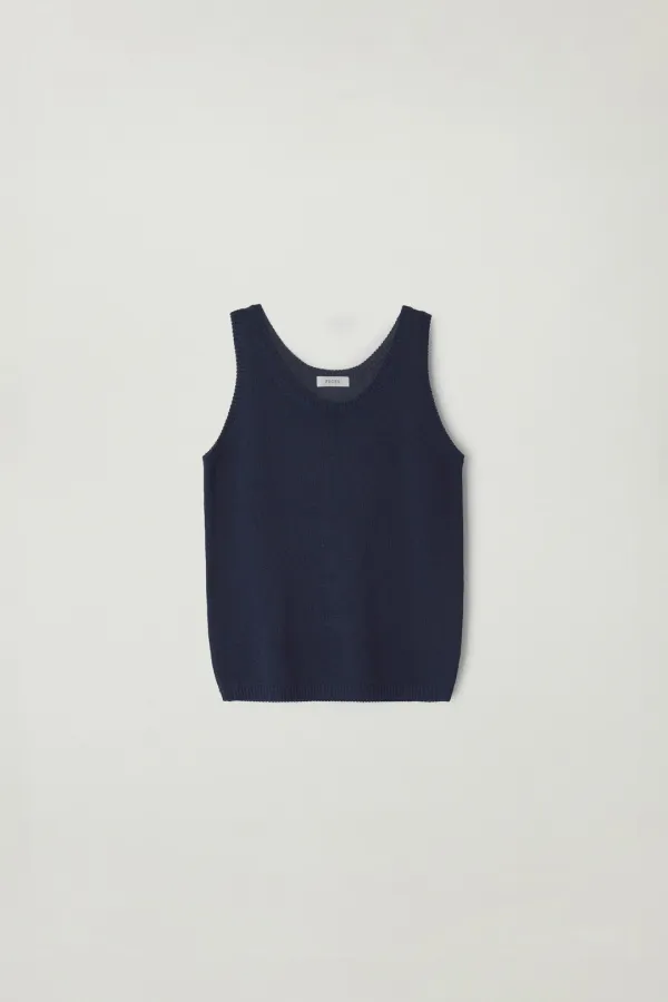 Summer sleeveless knit (Navy)
