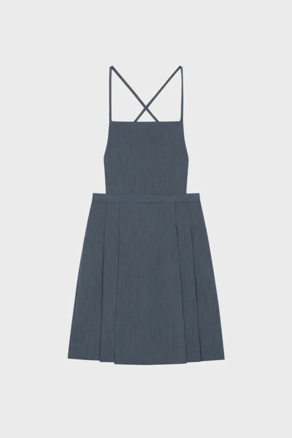 BACKLESS STRAP DRESS (CHARCOAL)