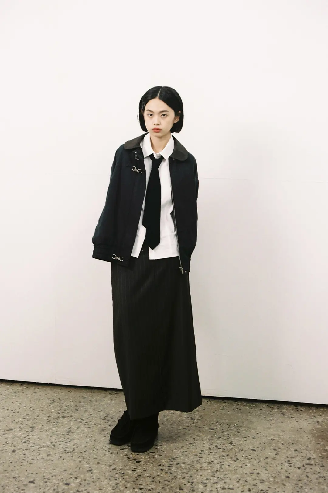 오헤시오 STRIPE SLIT LONG SKIRT, BROWN 상품 이미지 2