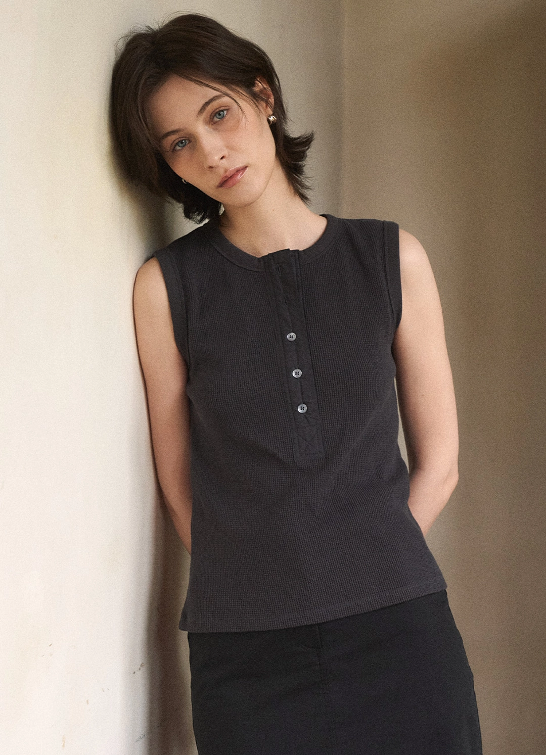 안젤로비안코 Arina Henry Neck Sleeveless_3color 상품 이미지 2