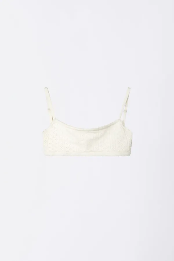 Eyelet Knit Bustier Ivory