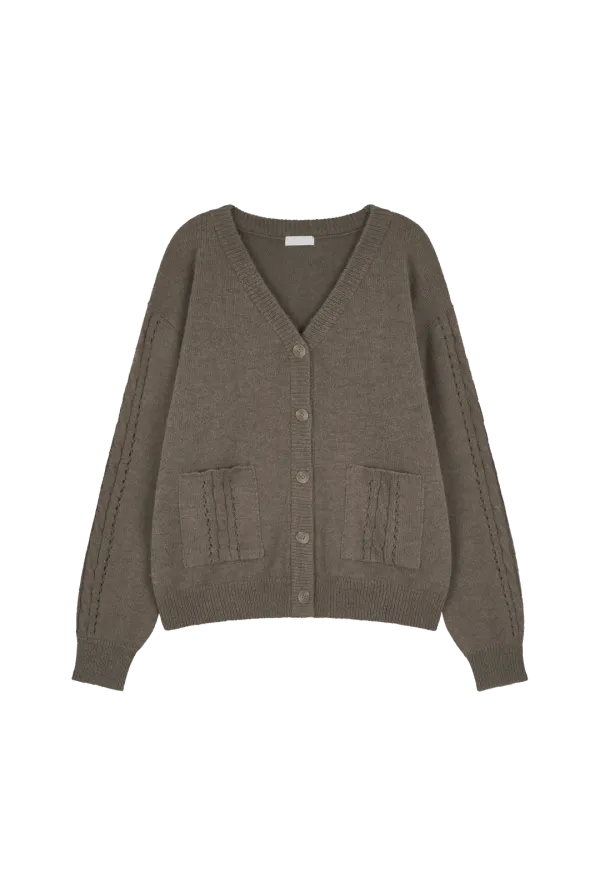 [gohee X kleesier] Muffin cardigan, Cocoa