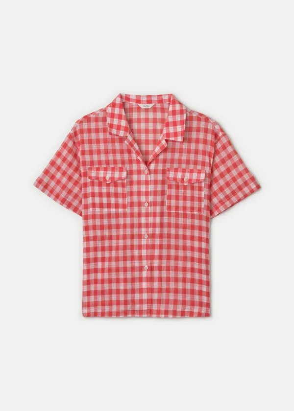 Pocket Half Sleeve Shirt(Red)