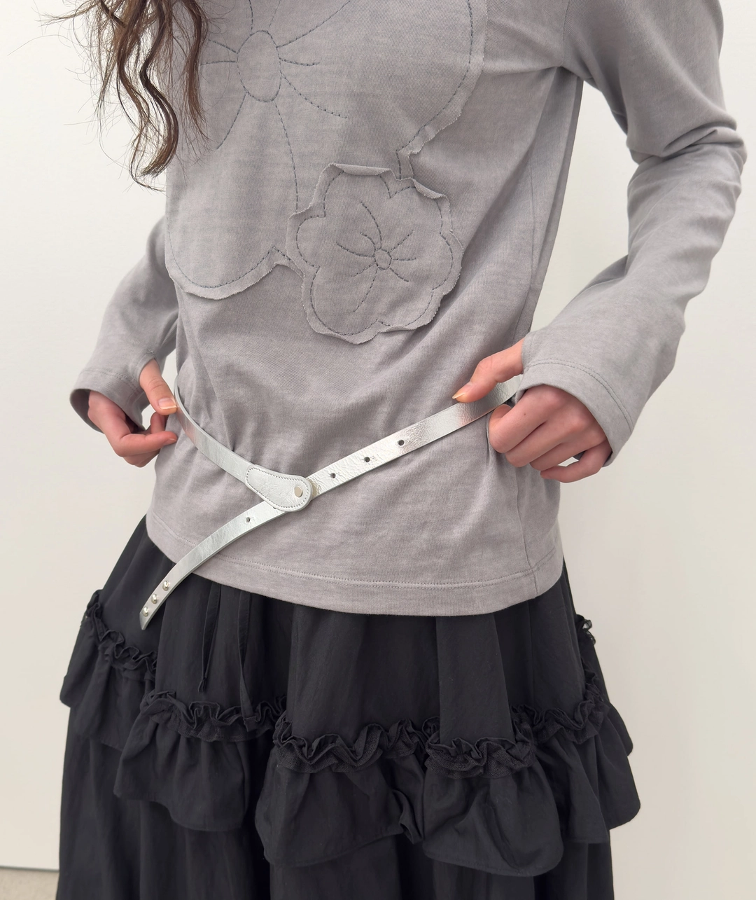 타입서비스 Leather Rivet Belt [Silver] 상품 이미지 2