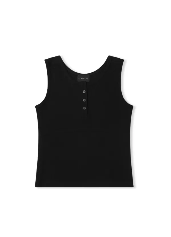 리브드 헨리넥 슬리브리스 [BLACK]