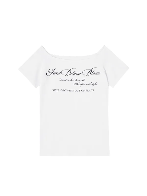 RAW-CUT LETTERING OFF-SHOULDER TOP_WHITE