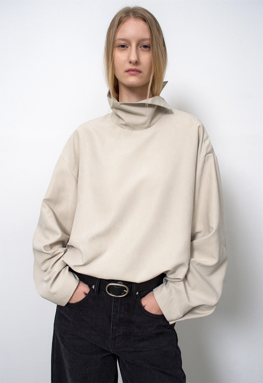 아뜰리에 나인 (BL-4378)HIGH NECK LOOSE TOP BLOUSE 상품 이미지 3