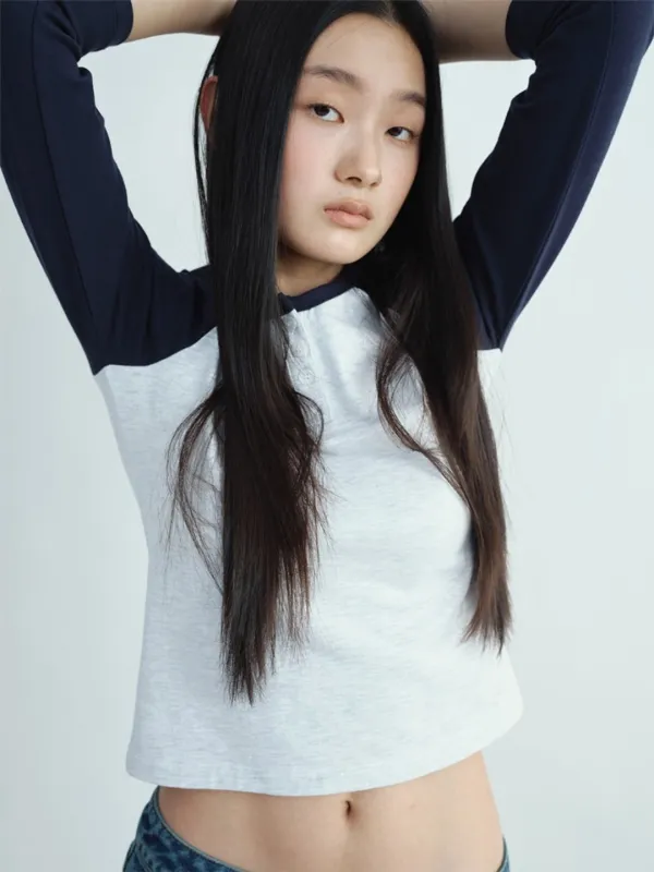 3/4 Henly Raglan T-Shirt [Navy]