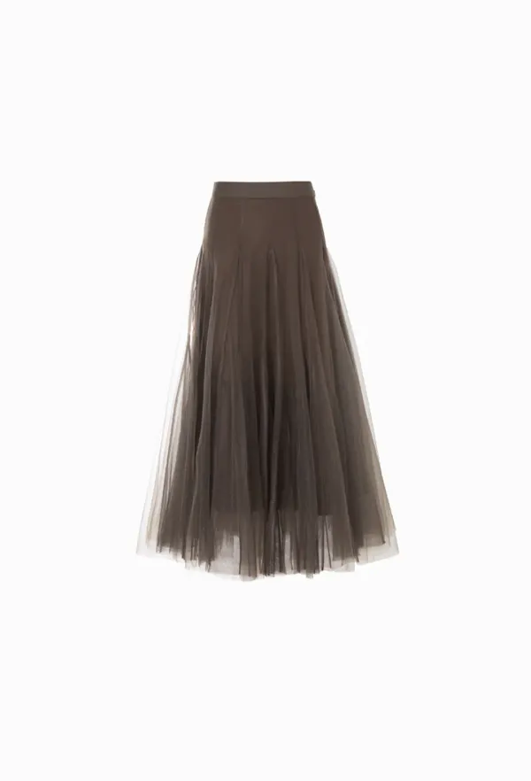 Etoile Banding Sha Skirt (Brown)