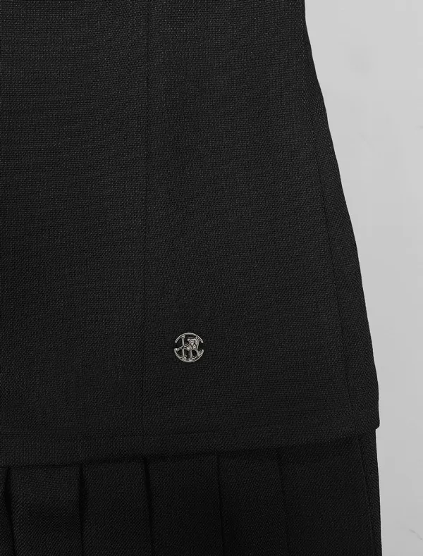 LWTD LOGO PLEATED DRESS [BLACK]