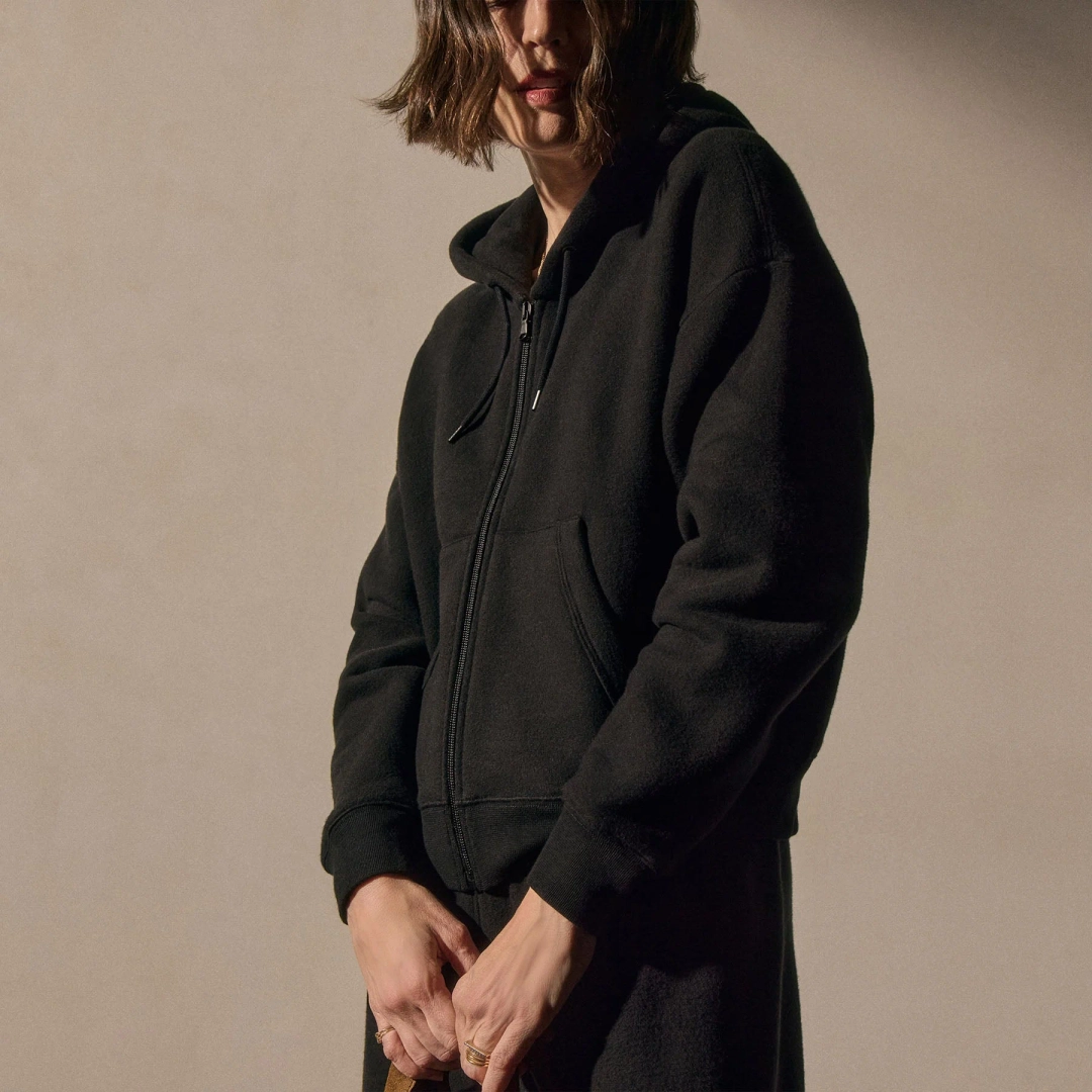 제임스펄스 Cozy Fleece Zip Hoodie - Black 상품 이미지 2