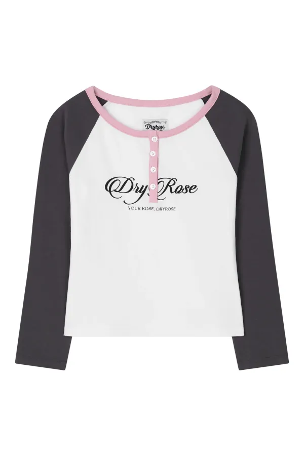LETTERING RAGLAN TEE (CHARCOAL)