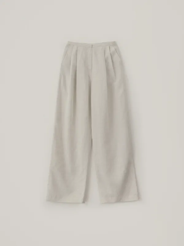 Reid Linen Tuck Pants - Linen