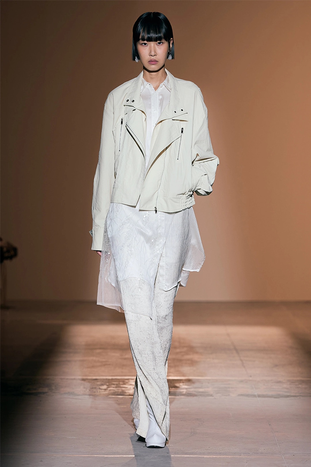 리이 BIKER COTTON-BLEND JACKET CREAM 상품 이미지 3