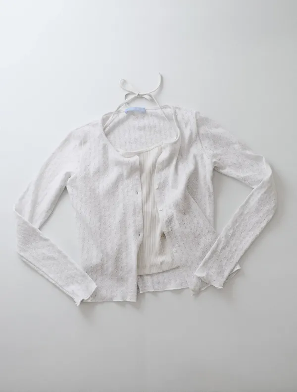 Jacquard round cardigan *( 3 colors )