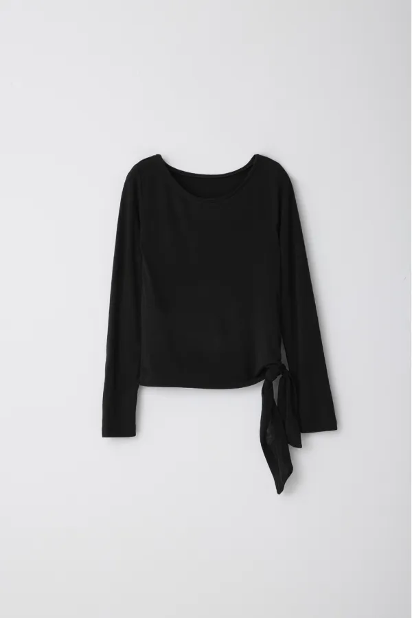 [2차] Ment Wrap-tie Top_Black