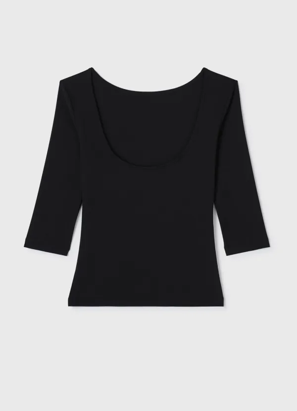 Scoop Back Half Sleeve / Black